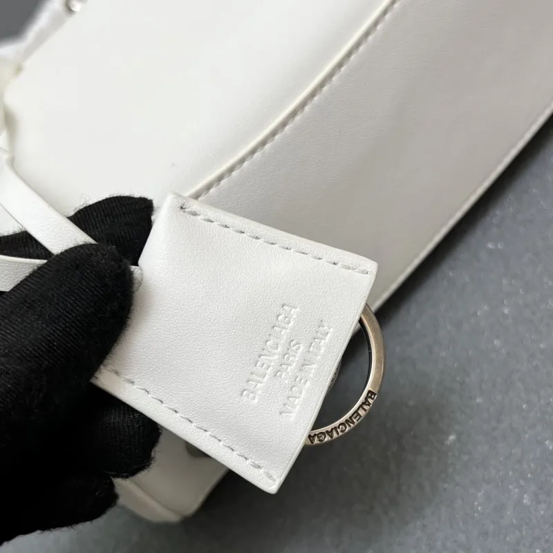 Balenciaga White Top Handle Crossbody Bag 6625SQ 23cm - Image 7