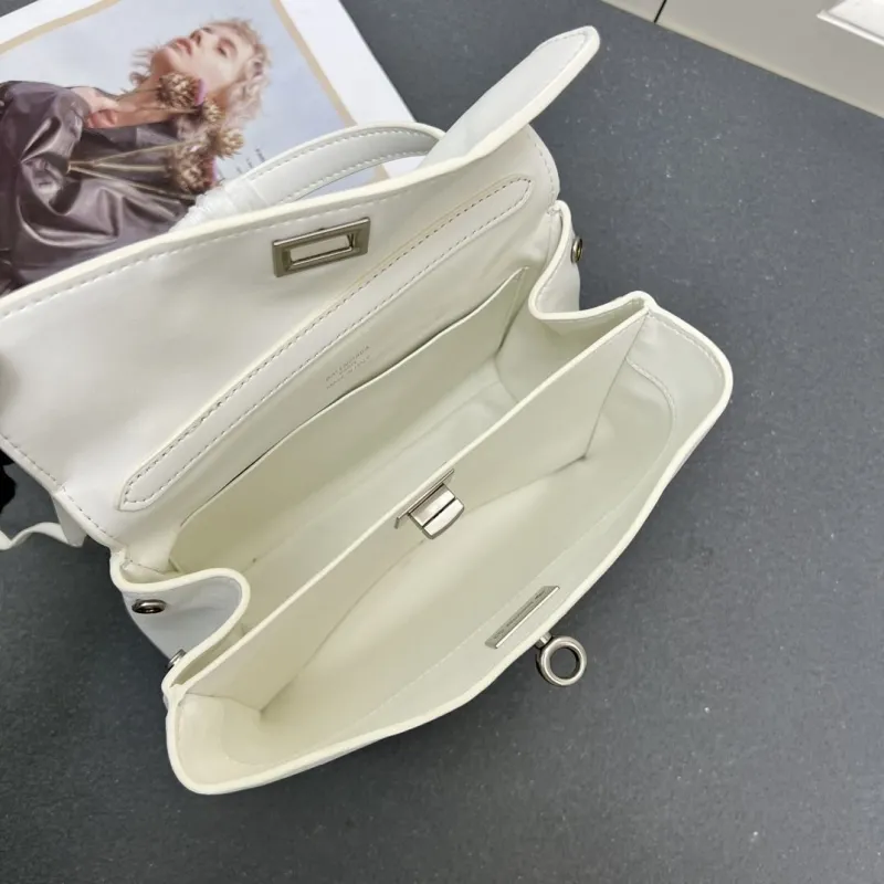 Balenciaga White Top Handle Crossbody Bag 6625SQ 23cm - Image 8