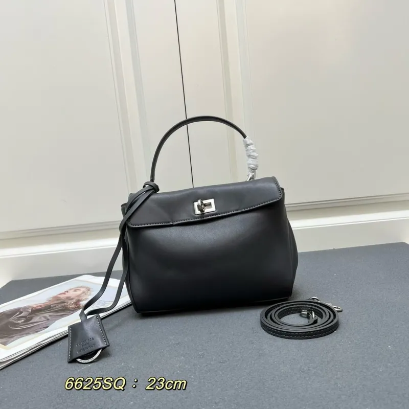 Balenciaga Black Top Handle Bag 6625SQ 23cm