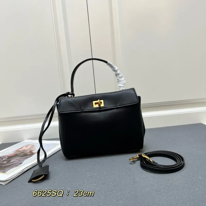 Balenciaga Black Top Handle Bag 6625SQ 23cm
