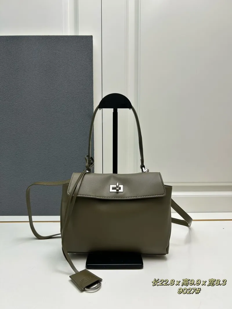 Balenciaga Olive Green Top Handle Crossbody Bag 9027