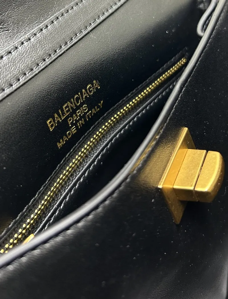 Balenciaga Black Mini Crocodile Top Handle Bag - Image 9