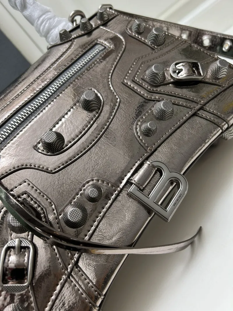 Balenciaga Metallic Top Handle Handbag 9026 - Image 4