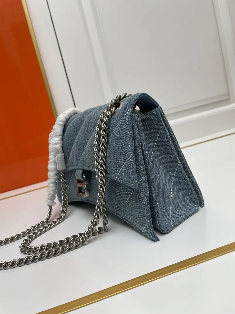 Balenciaga 8911 Small 25cm Denim Chain Shoulder Bag - Image 4