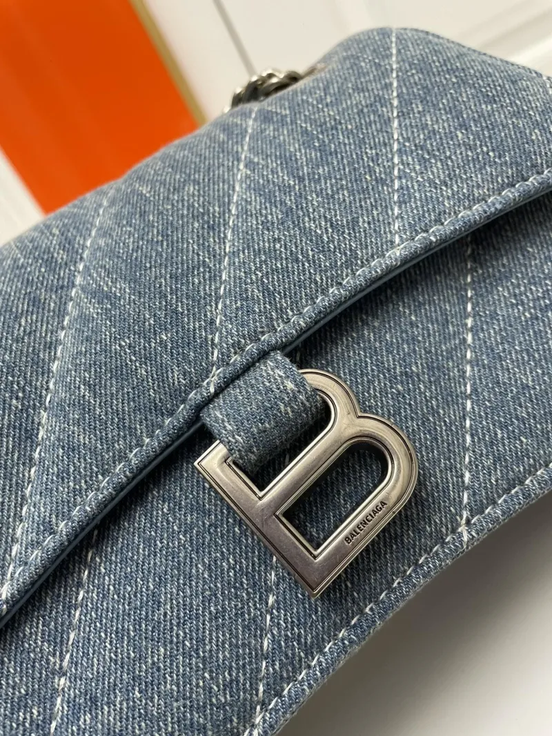 Balenciaga 8911 Small 25cm Denim Chain Shoulder Bag - Image 5