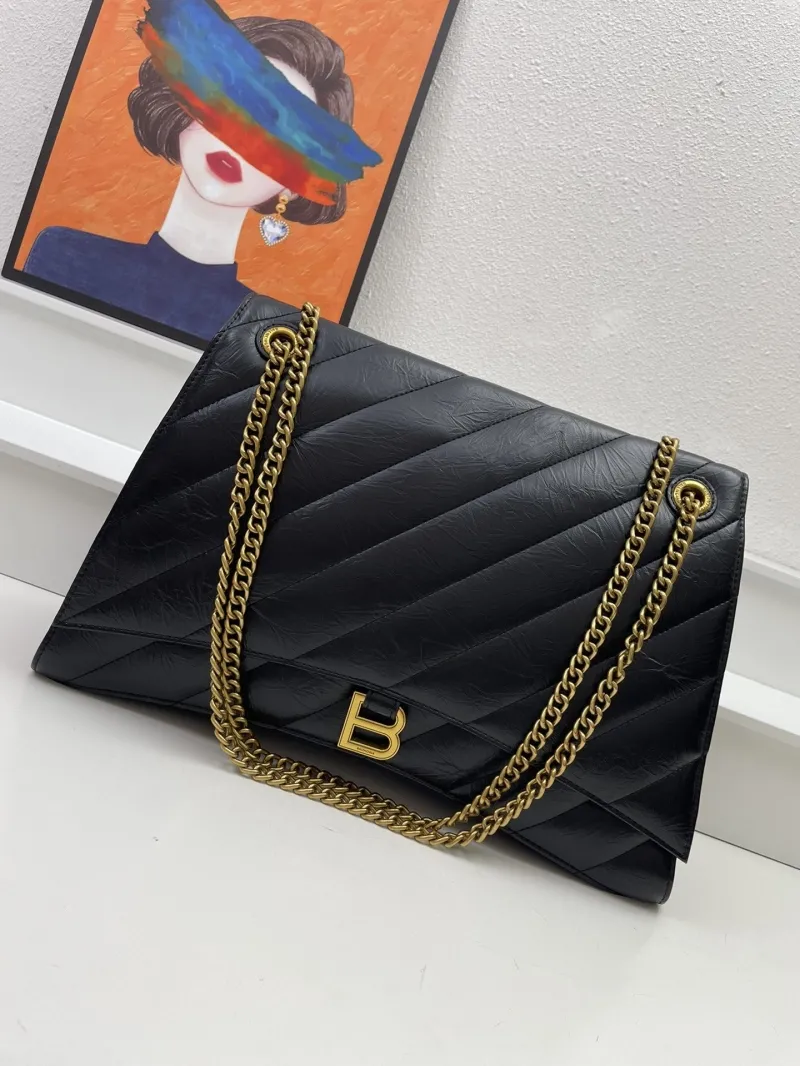 Balenciaga Black Quilted Chain Shoulder Bag Model 8911 - Image 3