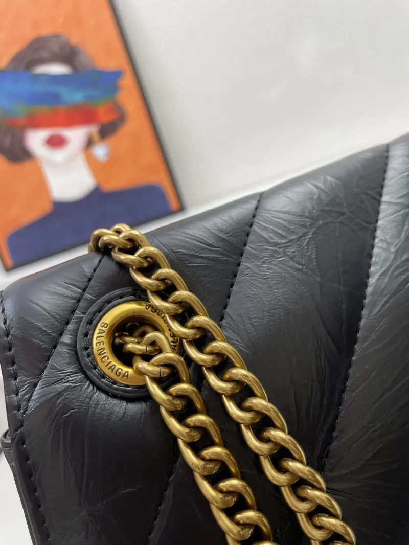 Balenciaga Black Quilted Chain Shoulder Bag Model 8911 - Image 5