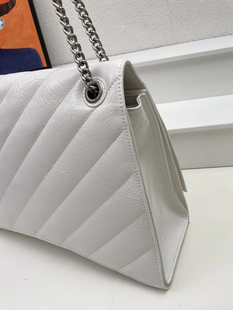 Balenciaga White Quilted Chain Shoulder Bag 8911 - Image 6