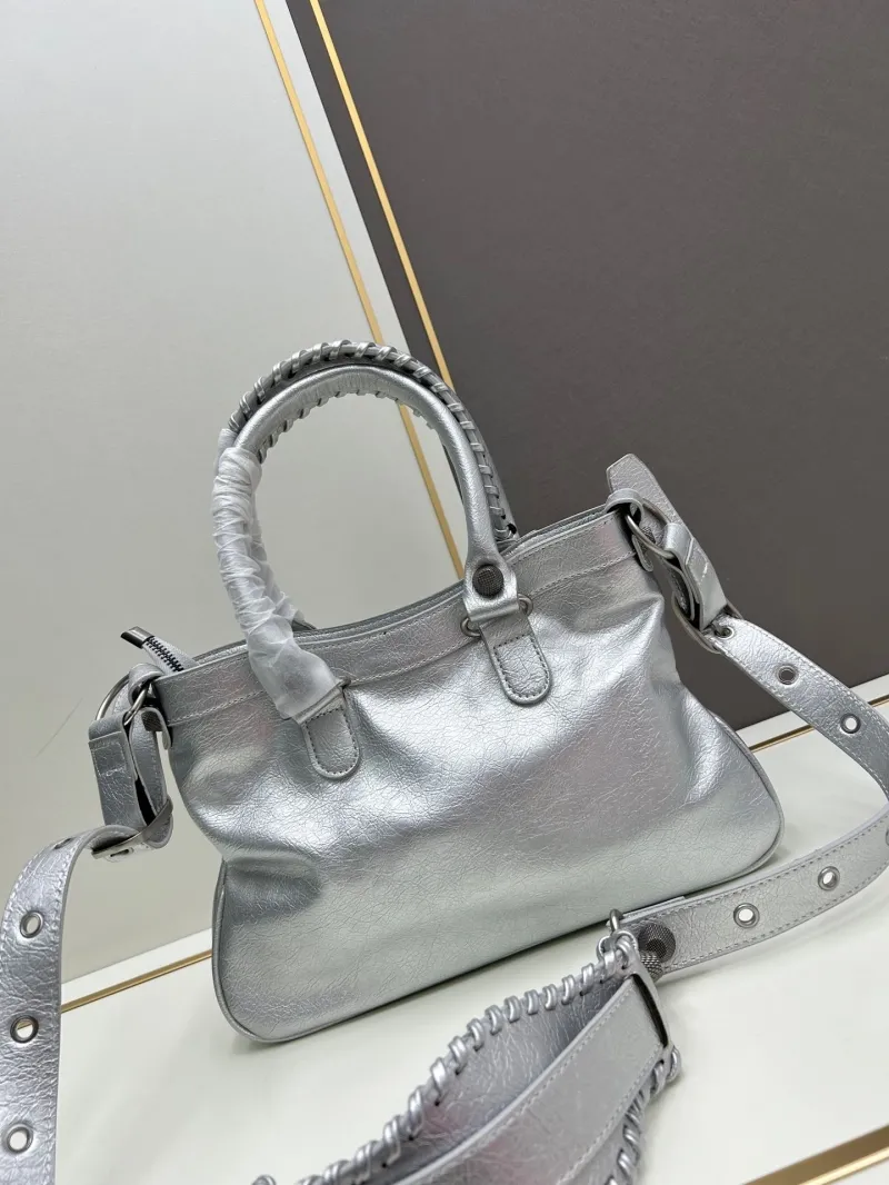 Balenciaga Silver Top Handle Bag 6028 - Image 3