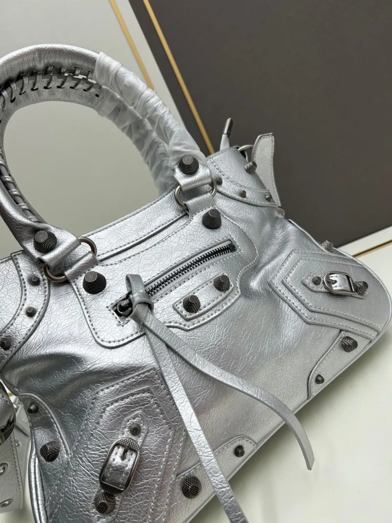 Balenciaga Silver Top Handle Bag 6028 - Image 4
