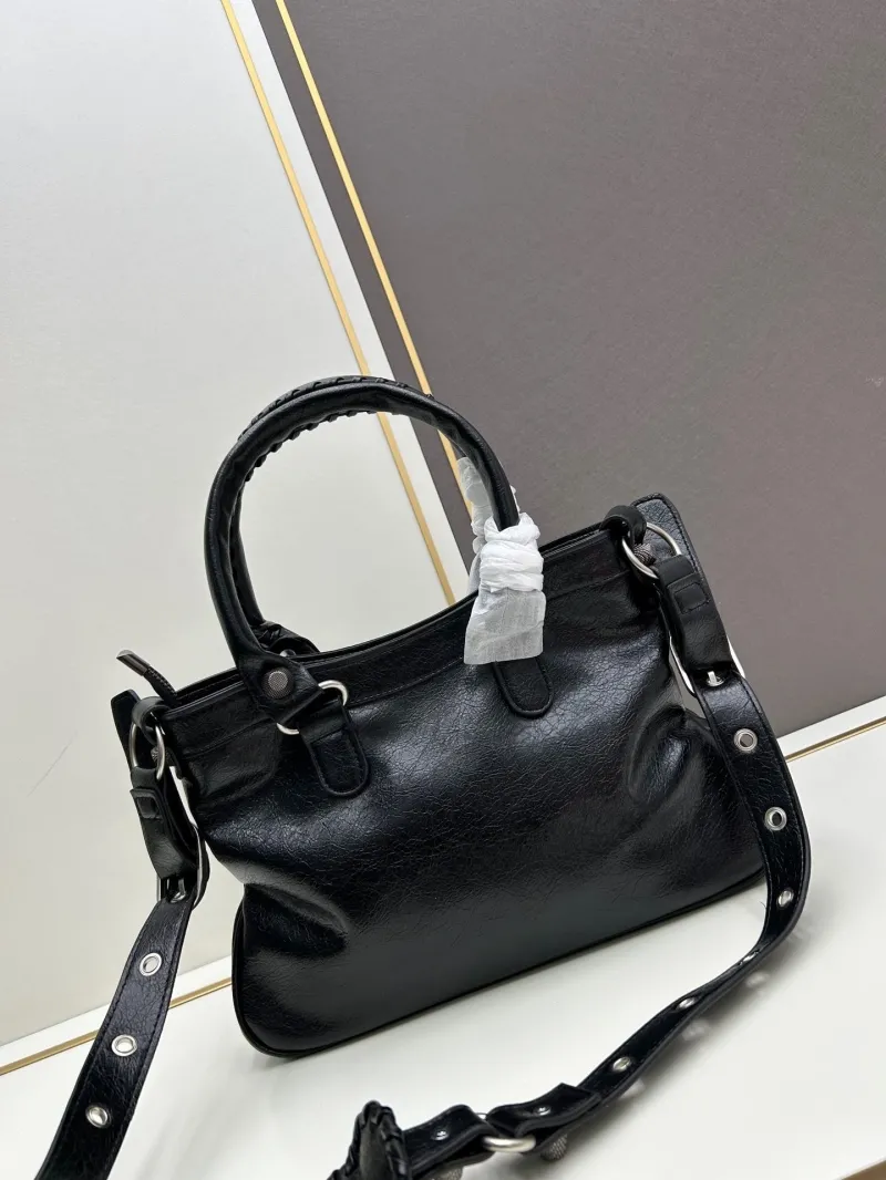 Balenciaga Black Top Handle Shoulder Bag 6028 - Image 3
