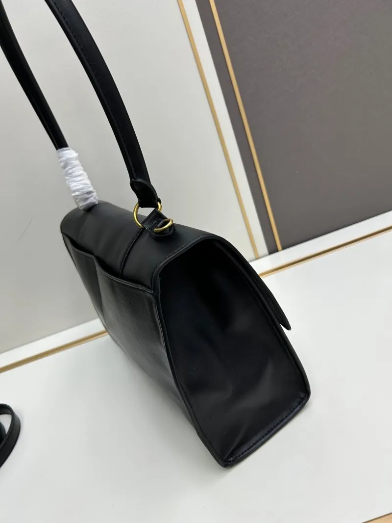Balenciaga Black Leather Top Handle Handbag 6899 - Image 3