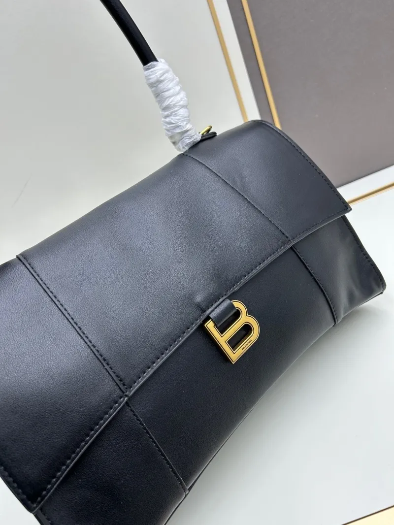 Balenciaga Black Leather Top Handle Handbag 6899 - Image 4