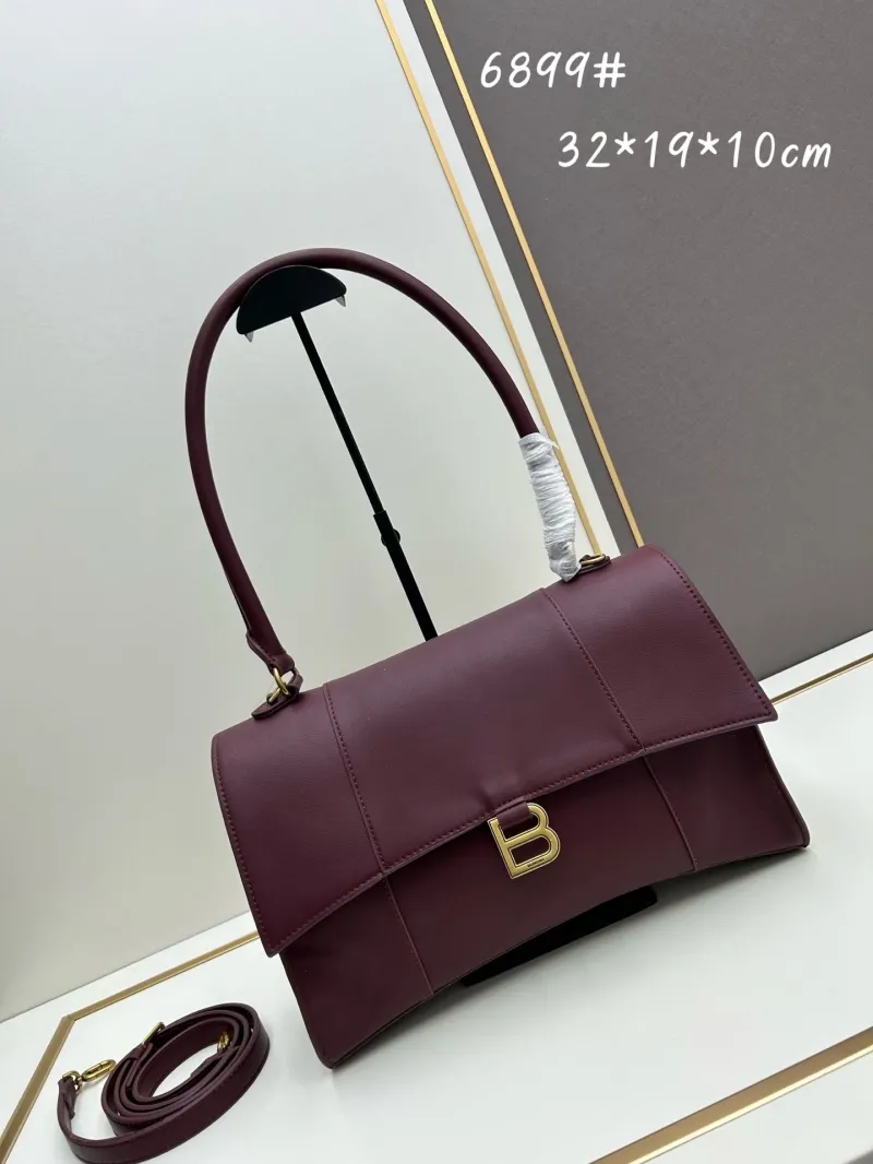 Balenciaga Burgundy Top Handle Shoulder Bag 6899
