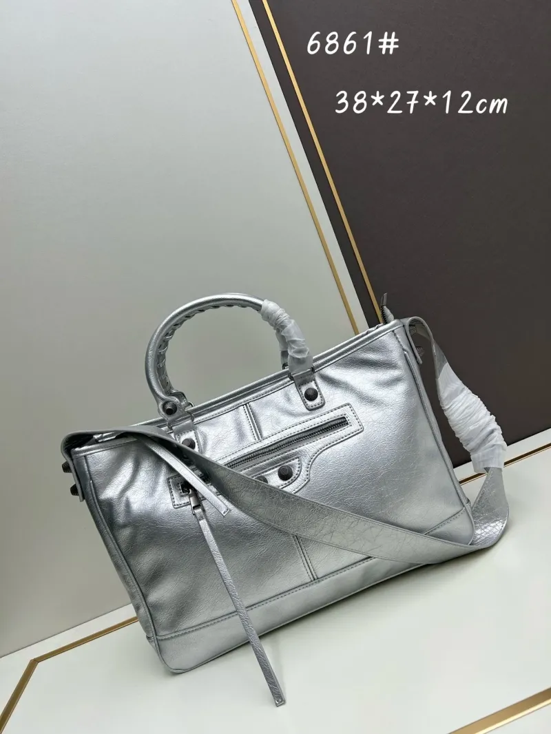 Balenciaga Silver Top Handle Bag 6861