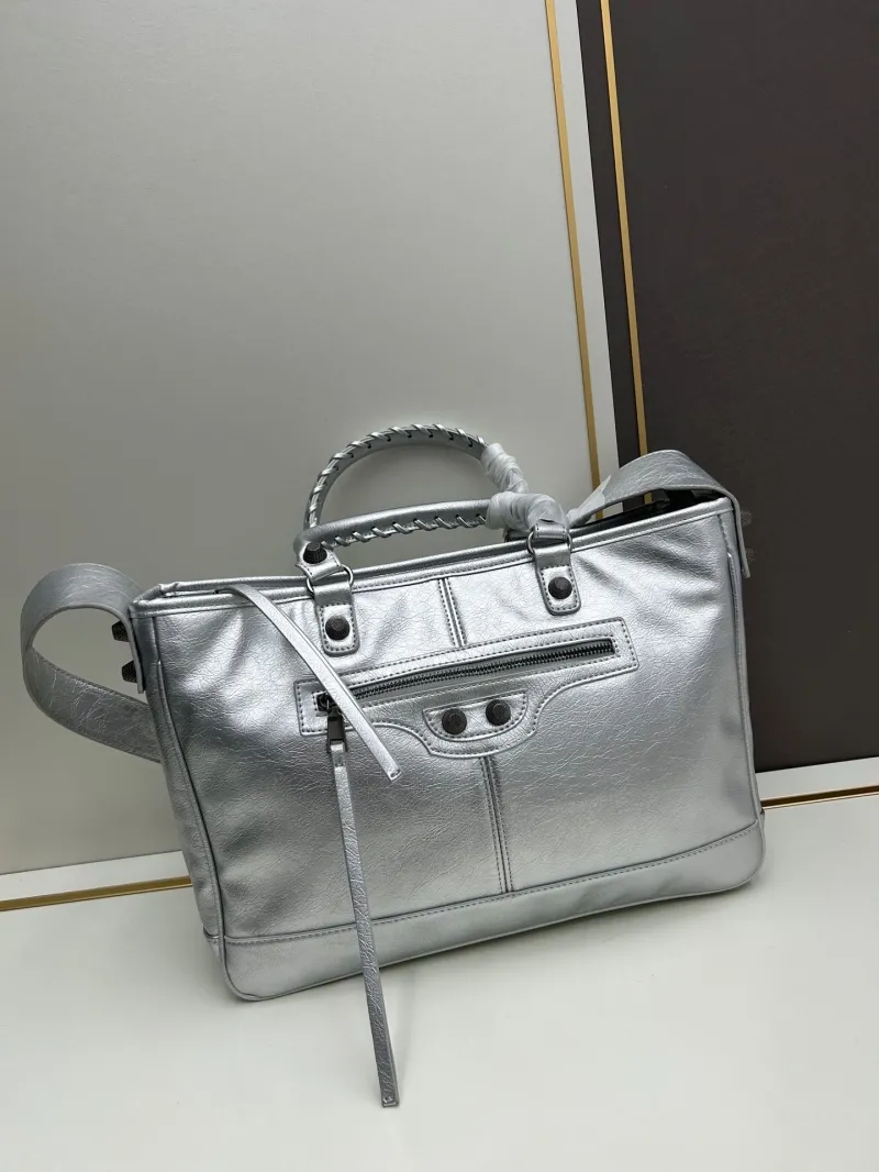 Balenciaga Silver Top Handle Bag 6861 - Image 4