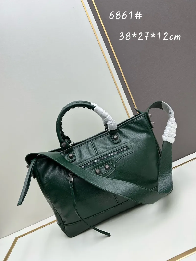 Balenciaga Dark Green Top Handle Bag 6861