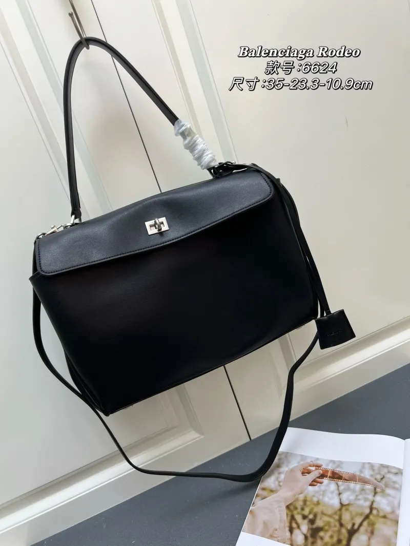 Balenciaga Rodeo Black Leather Handbag