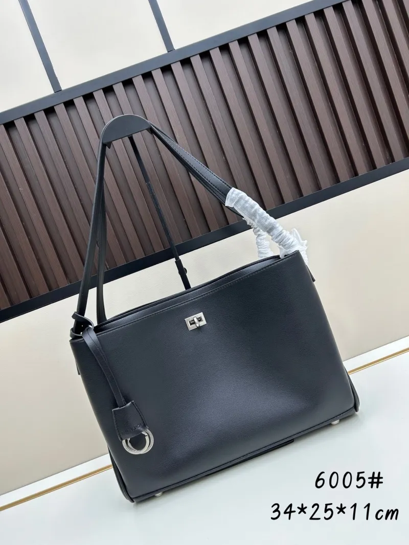 Balenciaga Black Top Handle Tote Bag 6005