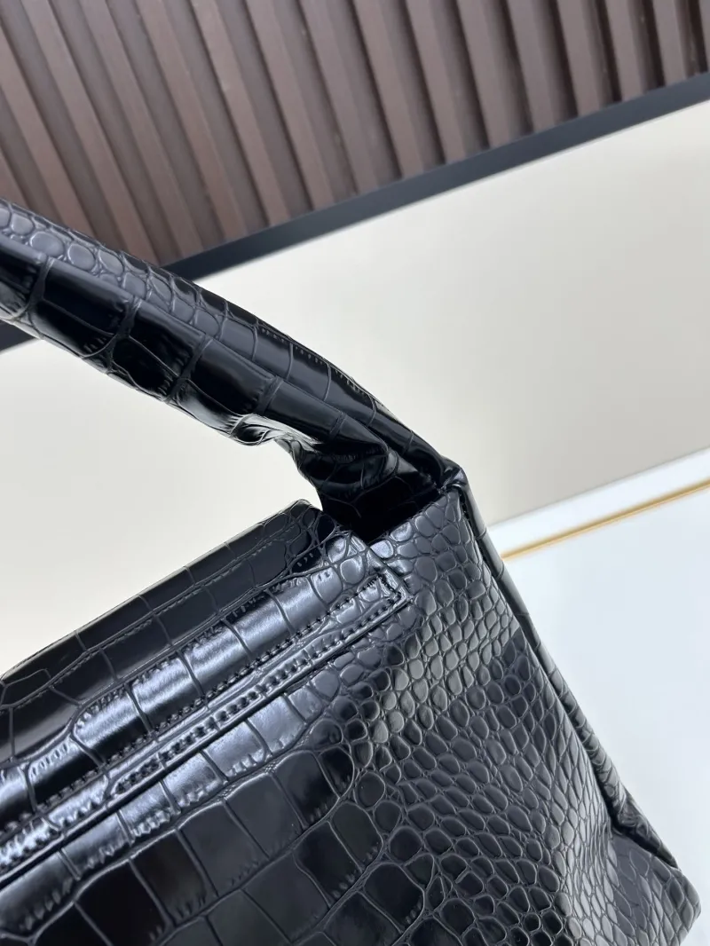 Balenciaga Black Crocodile Top Handle Bag 388 - Image 5