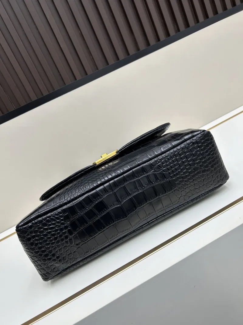 Balenciaga Black Crocodile Top Handle Bag 388 - Image 6