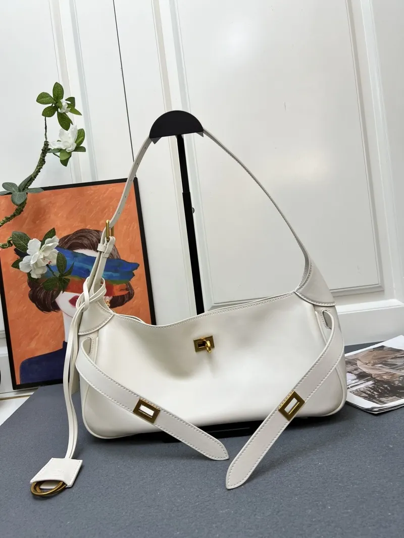 Balenciaga White Top Handle Shoulder Bag 396