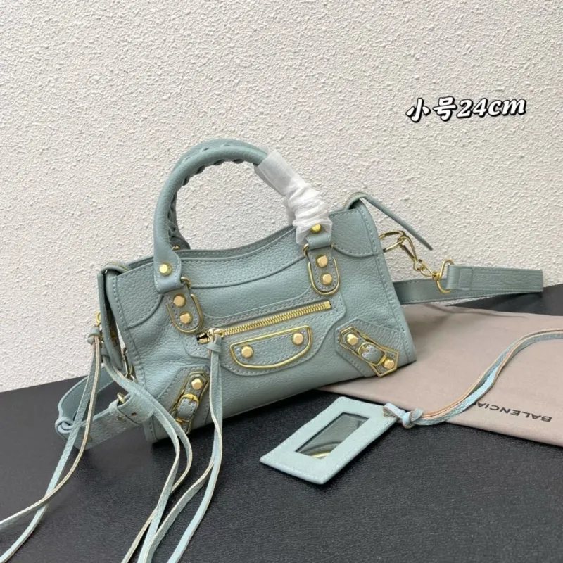 Balenciaga Small Light Blue Crossbody Top Handle Bag 24cm SKU 399