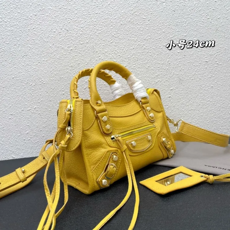 Balenciaga Small Yellow Top Handle Crossbody Bag - Image 3
