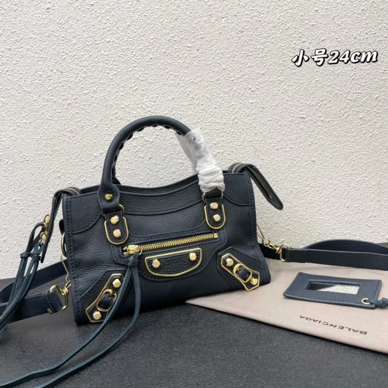 Balenciaga Small 24cm Navy Top Handle Crossbody Bag 412