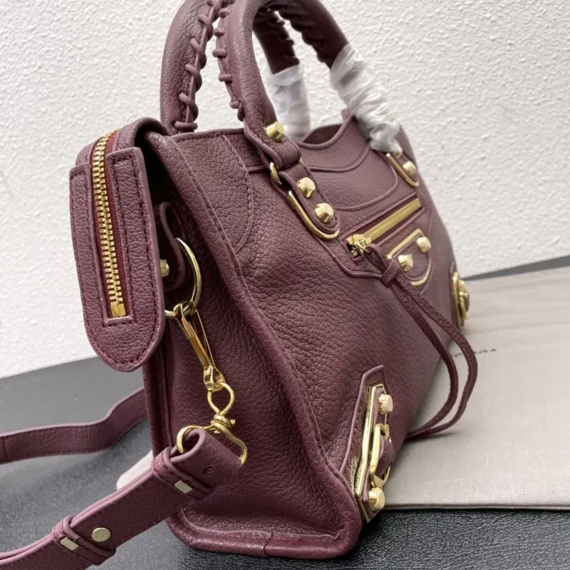 Balenciaga Medium Burgundy Top Handle Bag 28cm 418 - Image 5