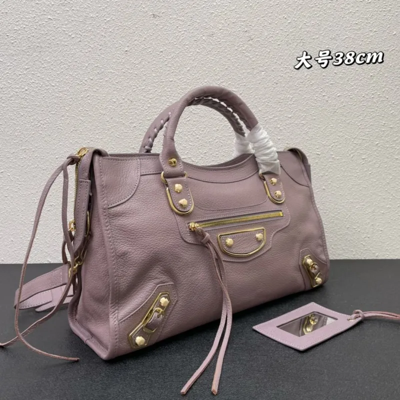Balenciaga Large Mauve Top Handle Bag 422 - Image 3