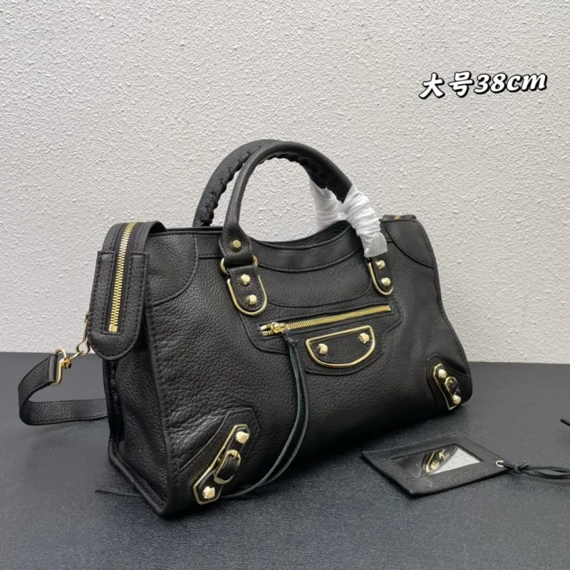 Balenciaga Large Black Top Handle Leather Bag - Image 3