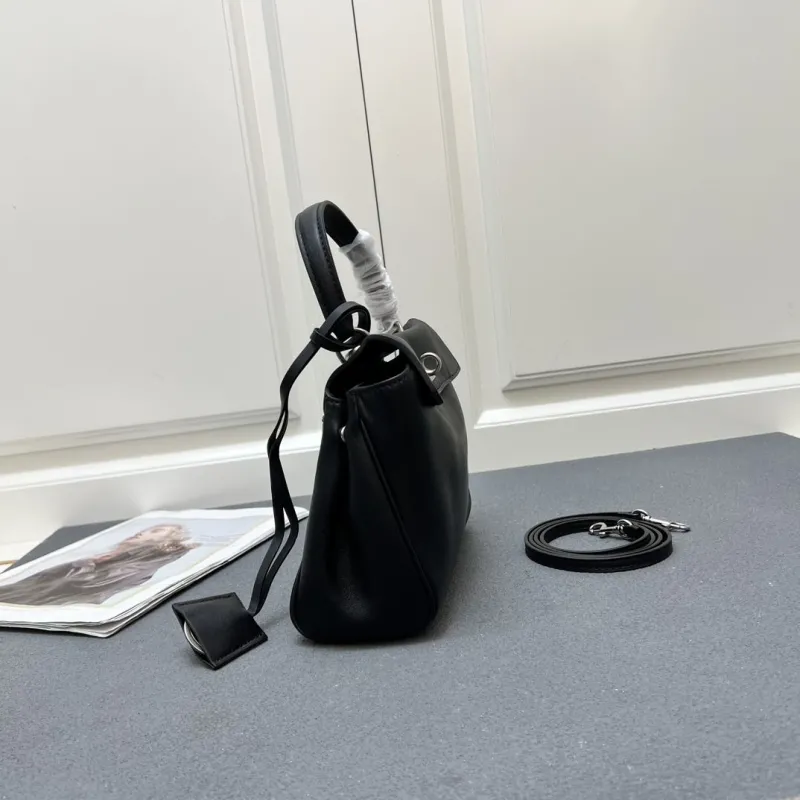 Balenciaga Black Top Handle Crossbody Bag 6625SQ 23cm - Image 3