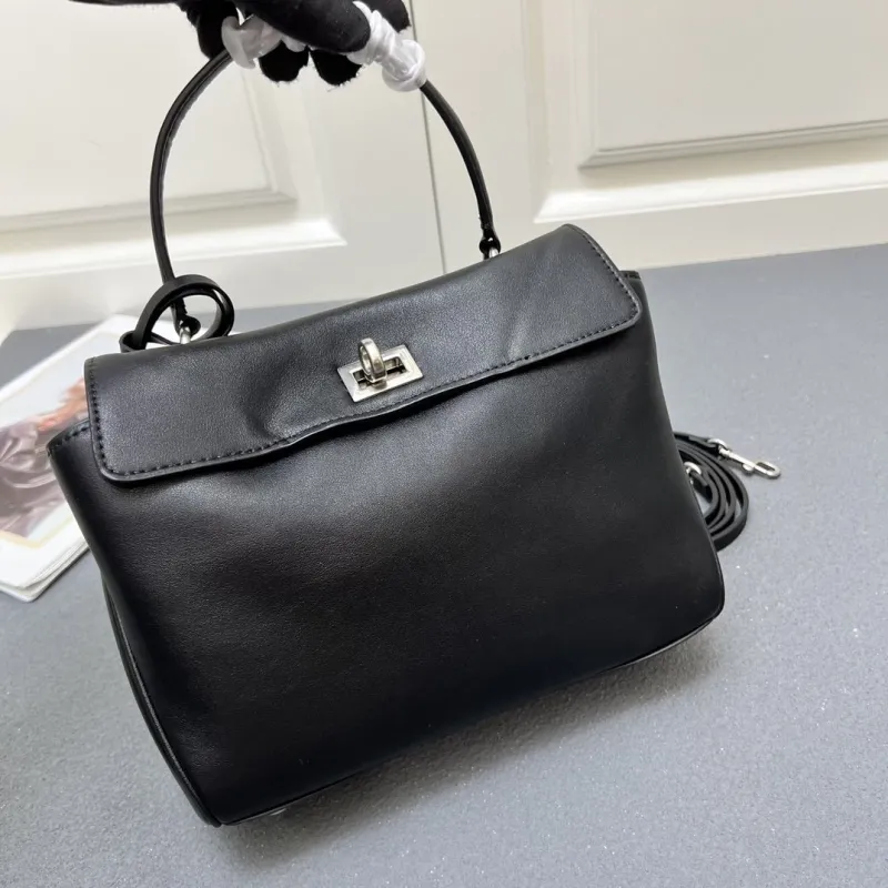 Balenciaga Black Top Handle Crossbody Bag 6625SQ 23cm - Image 4