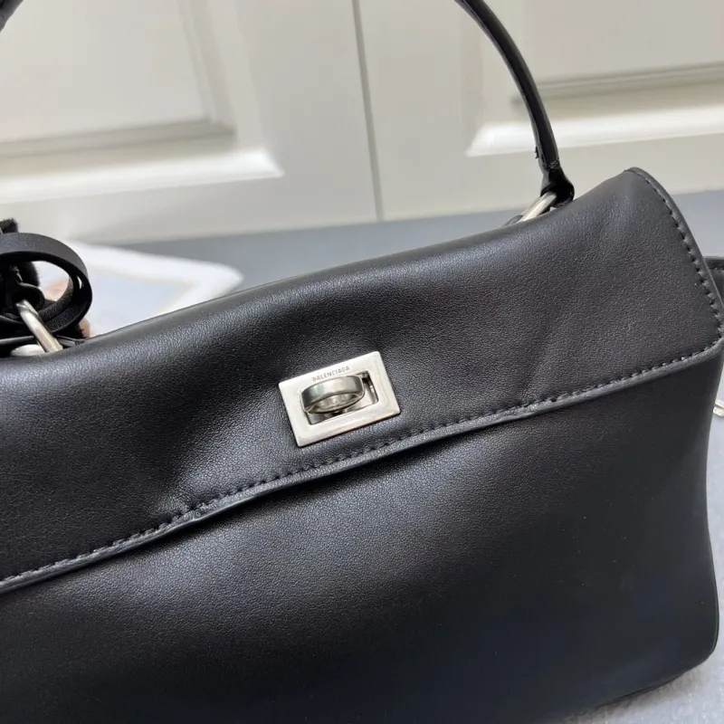 Balenciaga Black Top Handle Crossbody Bag 6625SQ 23cm - Image 5