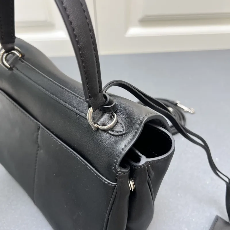 Balenciaga Black Top Handle Crossbody Bag 6625SQ 23cm - Image 6
