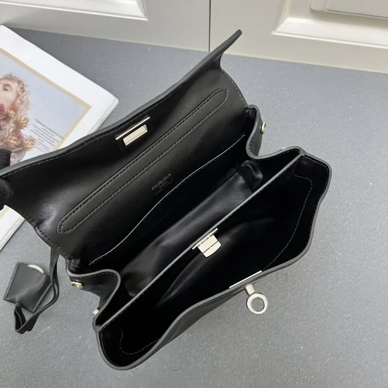 Balenciaga Black Top Handle Crossbody Bag 6625SQ 23cm - Image 8