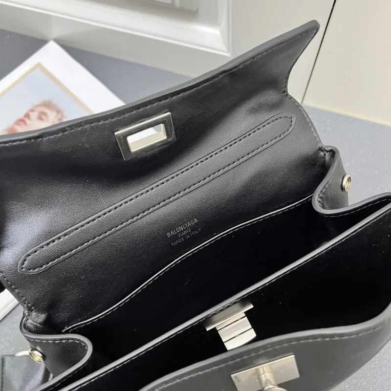 Balenciaga Black Top Handle Crossbody Bag 6625SQ 23cm - Image 9