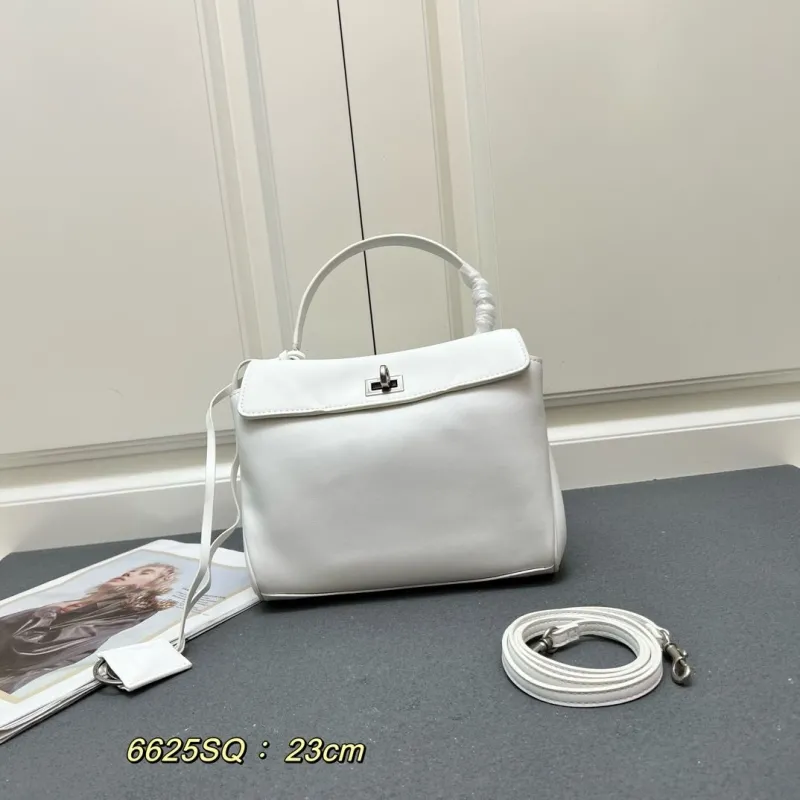 Balenciaga White Top Handle Bag 6625SQ 23cm