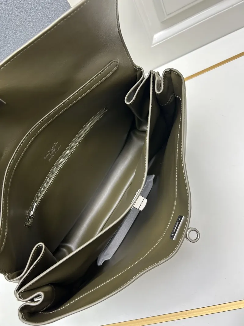 Balenciaga Olive Green Leather Top Handle Bag 9027 - Image 8