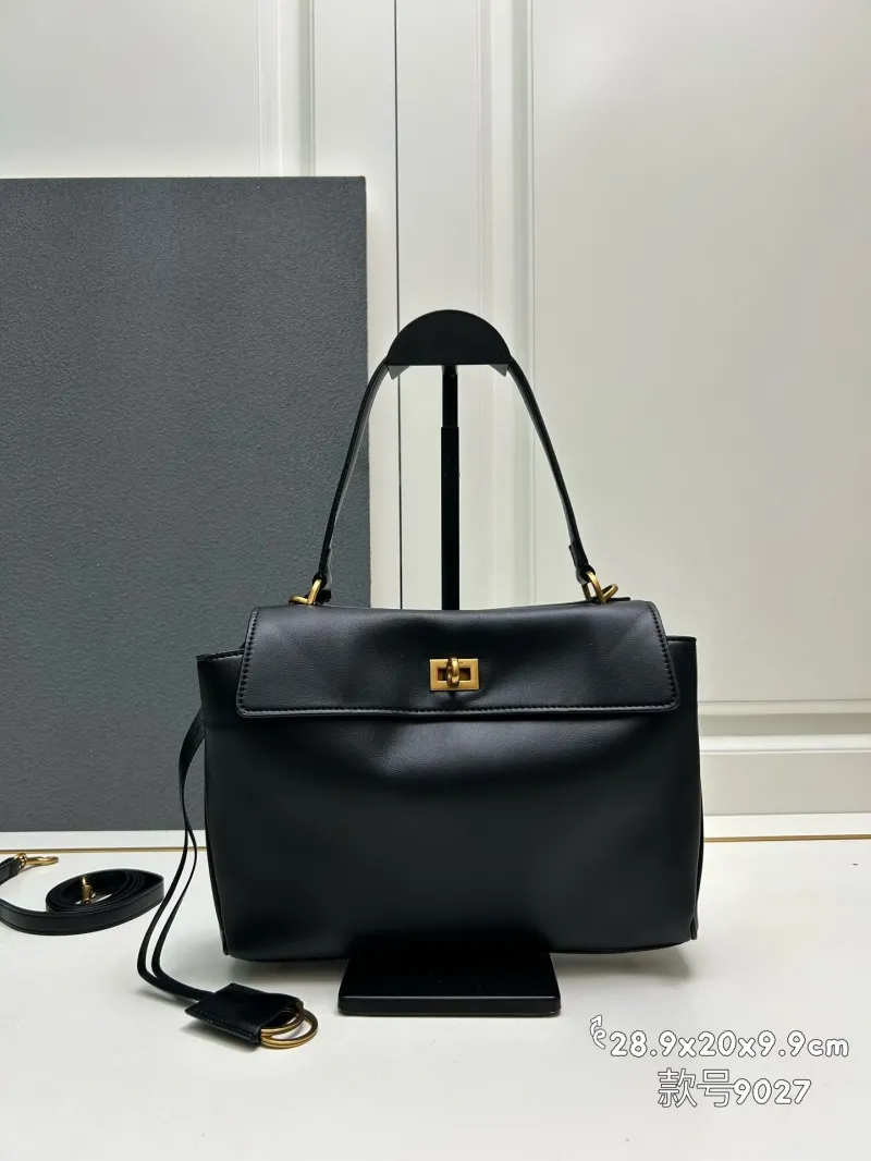 Balenciaga Black Leather Top Handle Bag 9027