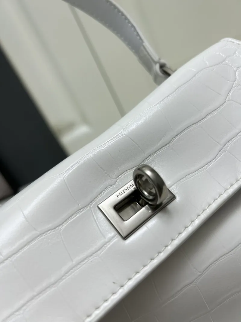 Balenciaga White Mini Top Handle Crossbody Bag - Image 4