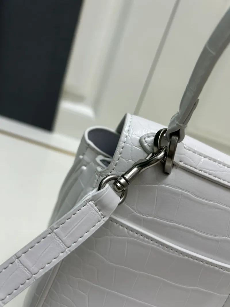 Balenciaga White Mini Top Handle Crossbody Bag - Image 6