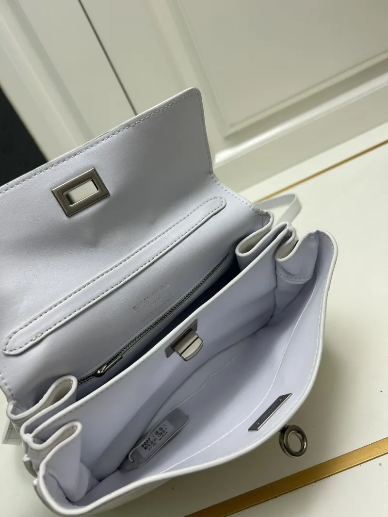 Balenciaga White Mini Top Handle Crossbody Bag - Image 8