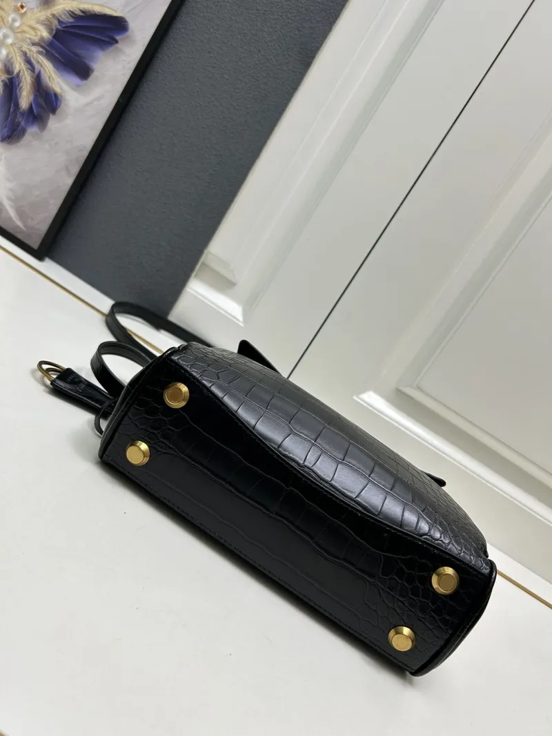 Balenciaga Mini Black Crocodile Top Handle Bag 443 - Image 7