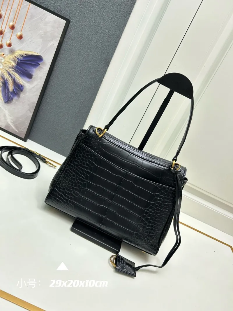 Alternative view of Balenciaga Small Black Crocodile Top Handle Bag 44