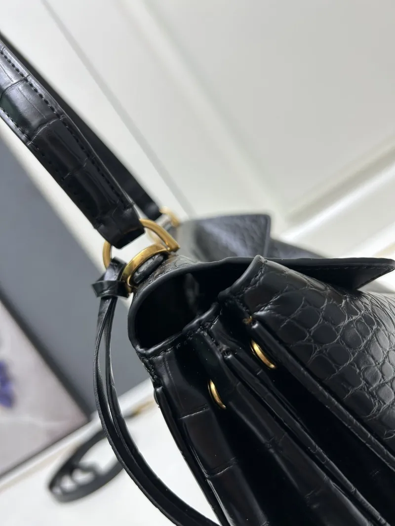 Balenciaga Small Black Crocodile Top Handle Bag 44 - Image 4
