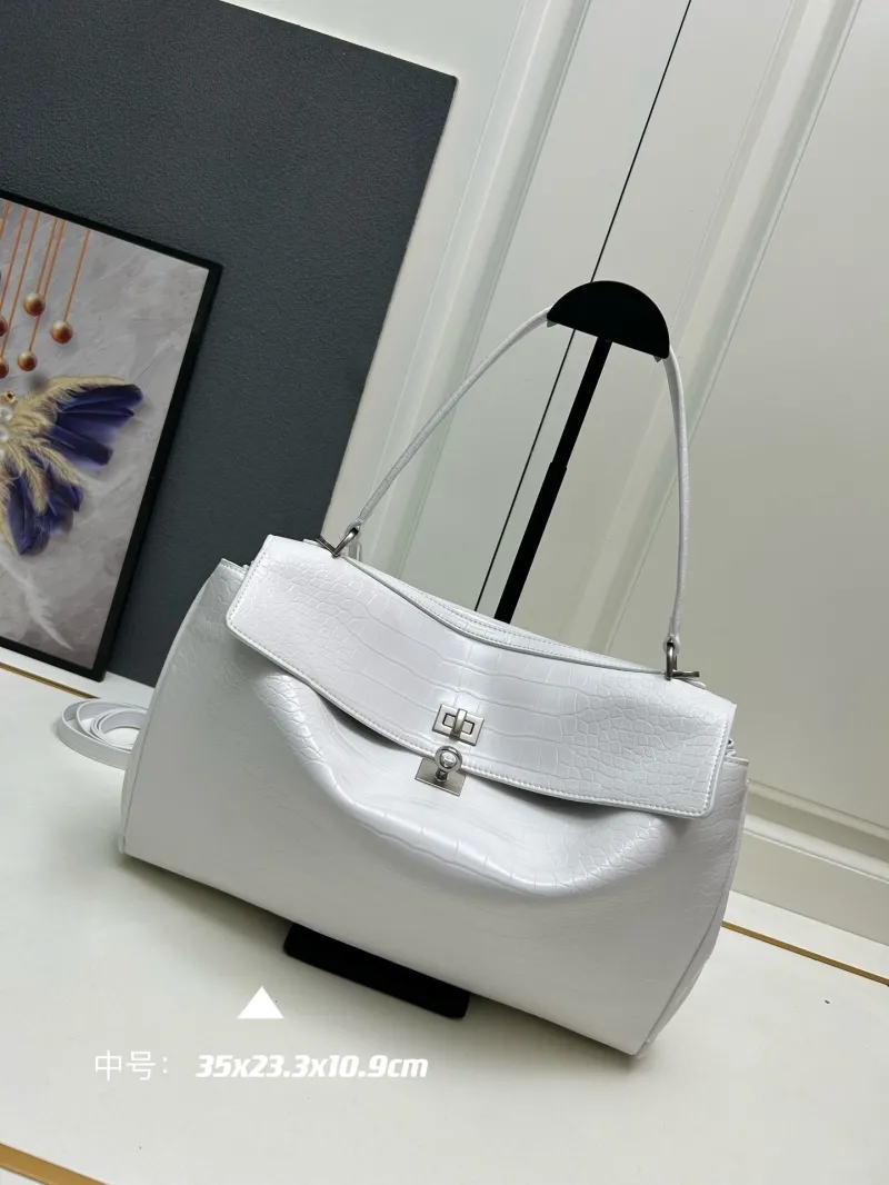 Balenciaga White Medium Top Handle Bag 445