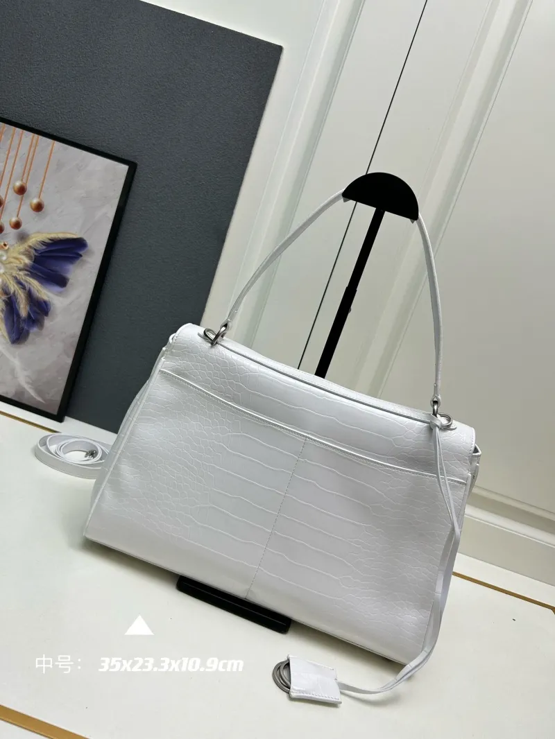 Balenciaga White Medium Top Handle Bag 445 - Image 3