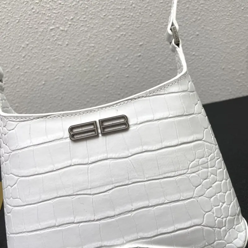 Balenciaga White Crocodile Embossed Shoulder Bag 8087 23cm - Image 5